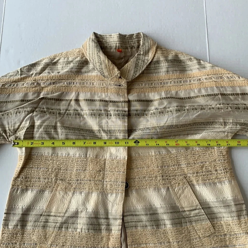 PIAZZA SEMPIONE Vintage Textured White, Beige, Gray, Gold Jacket - Size Medium - Picture 13 of 16